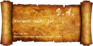 Vermes Agáta névjegykártya